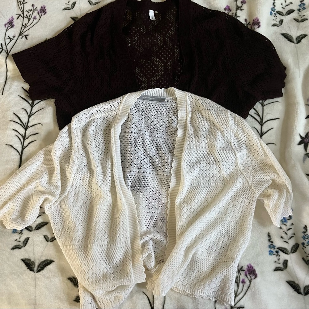 Elegant Women's Sweater Set - Brown and White